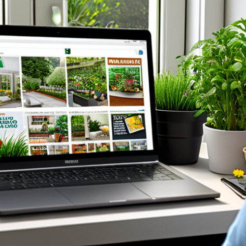 Home 16 Targeted Advertising**
"A person browsing a laptop in a modern living room, surrounded by gardening magazines and tools, an ad for gardening supplies is prominently displayed on the screen, fully clothed, appropriate attire, safe for work, family-friendly, professional, perfect anatomy, natural proportions, high quality."
**