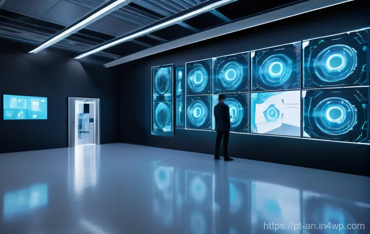얼굴 인식 데이터베이스 구축 전략 - A pristine, futuristic data center environment, showcasing a diverse group of professional data scie...